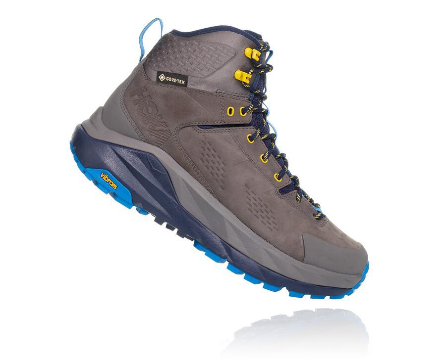 Hoka One One Yürüyüş Botları Erkek Gri/Mavi - Kaha Gore-Tex - MV4062175